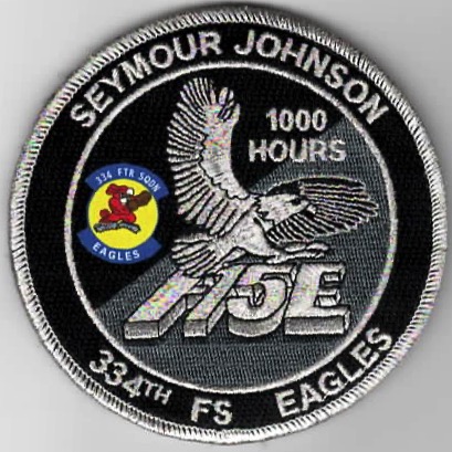 334FS F-15E 1000 Hours 'Tinsel' Patch (Black)