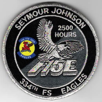334FS F-15E 2500 Hours 'Tinsel' Patch (Black)