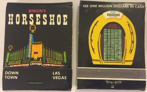 BINION's HORSESHOE Matchbooks