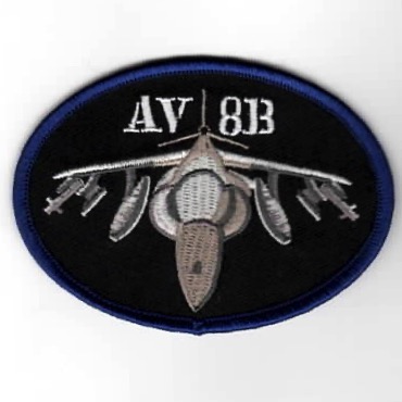 AV-8B Harrier Oval (Black/Blue Border)