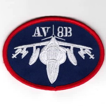AV-8B Harrier Oval (Blue/Red Border)