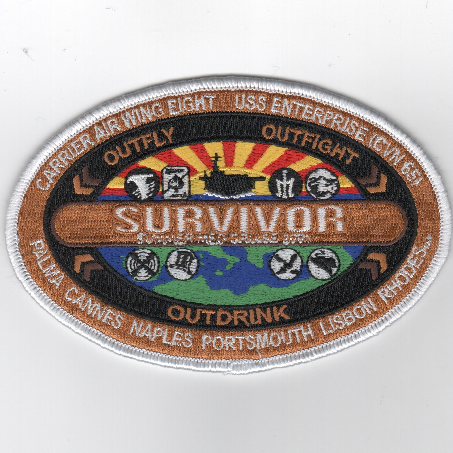 CVN-65/CVW-8 2001 'Survivor' Cruise Patch (Oval)