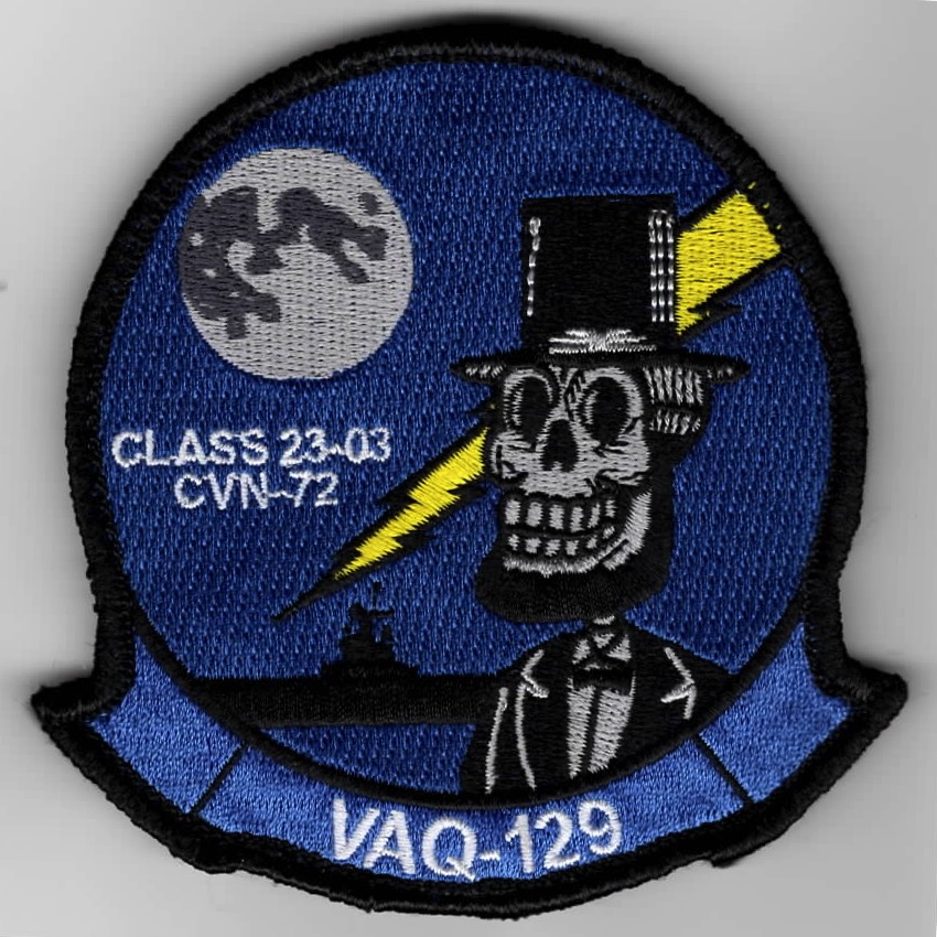 VAQ-129 CLASS 23-03 *LINCOLN SKULL* CQ Sqdn Patch (Blue/V)