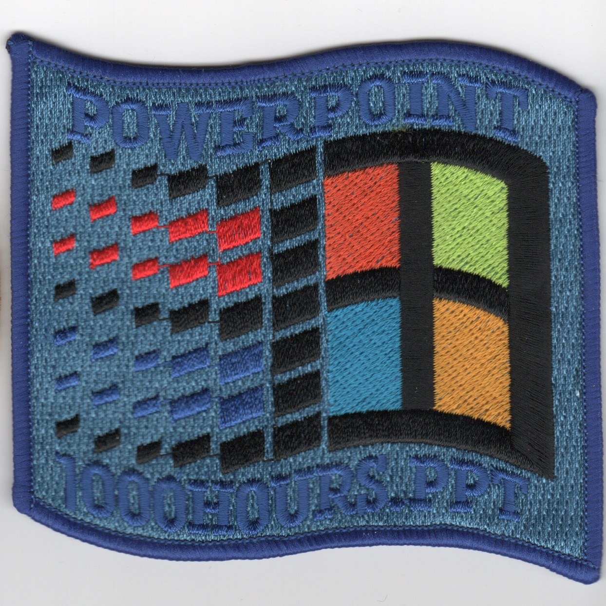 1,000 Hours Powerpoint Patch (Blue/Square)