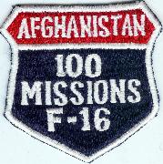 F-16 100 Missions (Afghanistan) Shield
