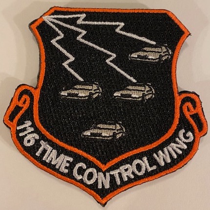 116 'TIME CONTROL WING' Crest (Neon Orange/V)