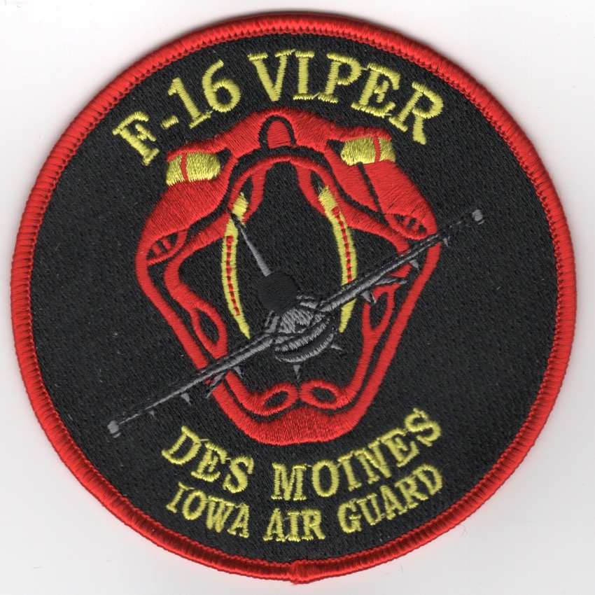 (F-16) 124FS/IA ANG Patch (Red/Black)