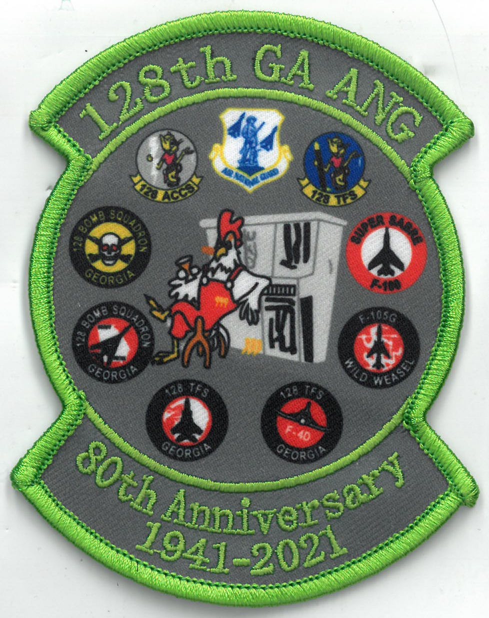 128ACCS 80th Anniv Patch (MED/Velcro)