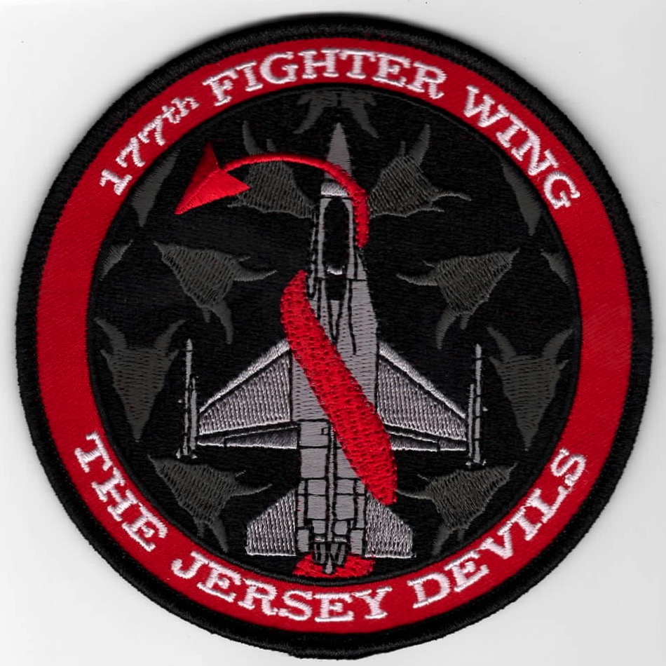 177 FW 'JERSEY DEVILS' (Lrg/Red/F-16 Planform)