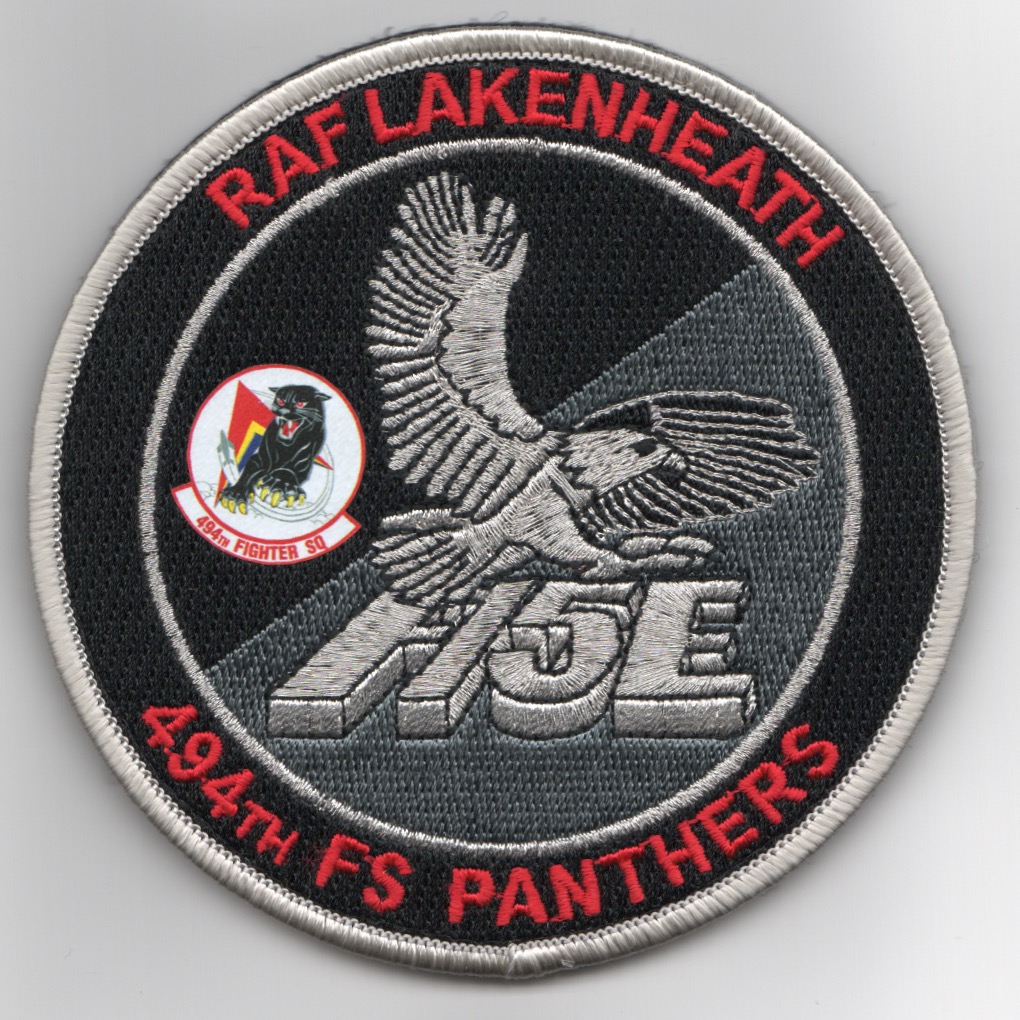 494FS F-15E 'Tinsel' Patch (Black/Red-Ltr/NO Hours)