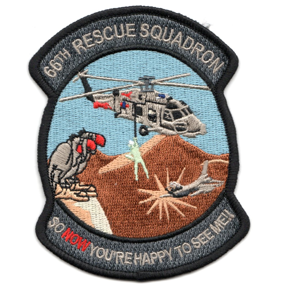HH-60 COMBAT RESCUE SAR PJ BLACK ORIGINAL PATCH USAF 33rd RESCUE SQUADRON 