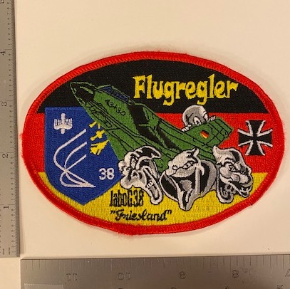 702) German 'FLUGREGLER' Patch (Oval)