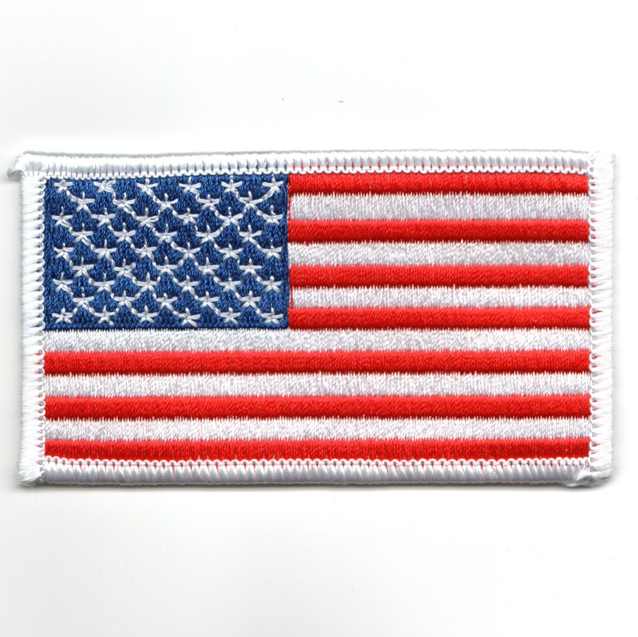 American Flag (White Border/Velcro)