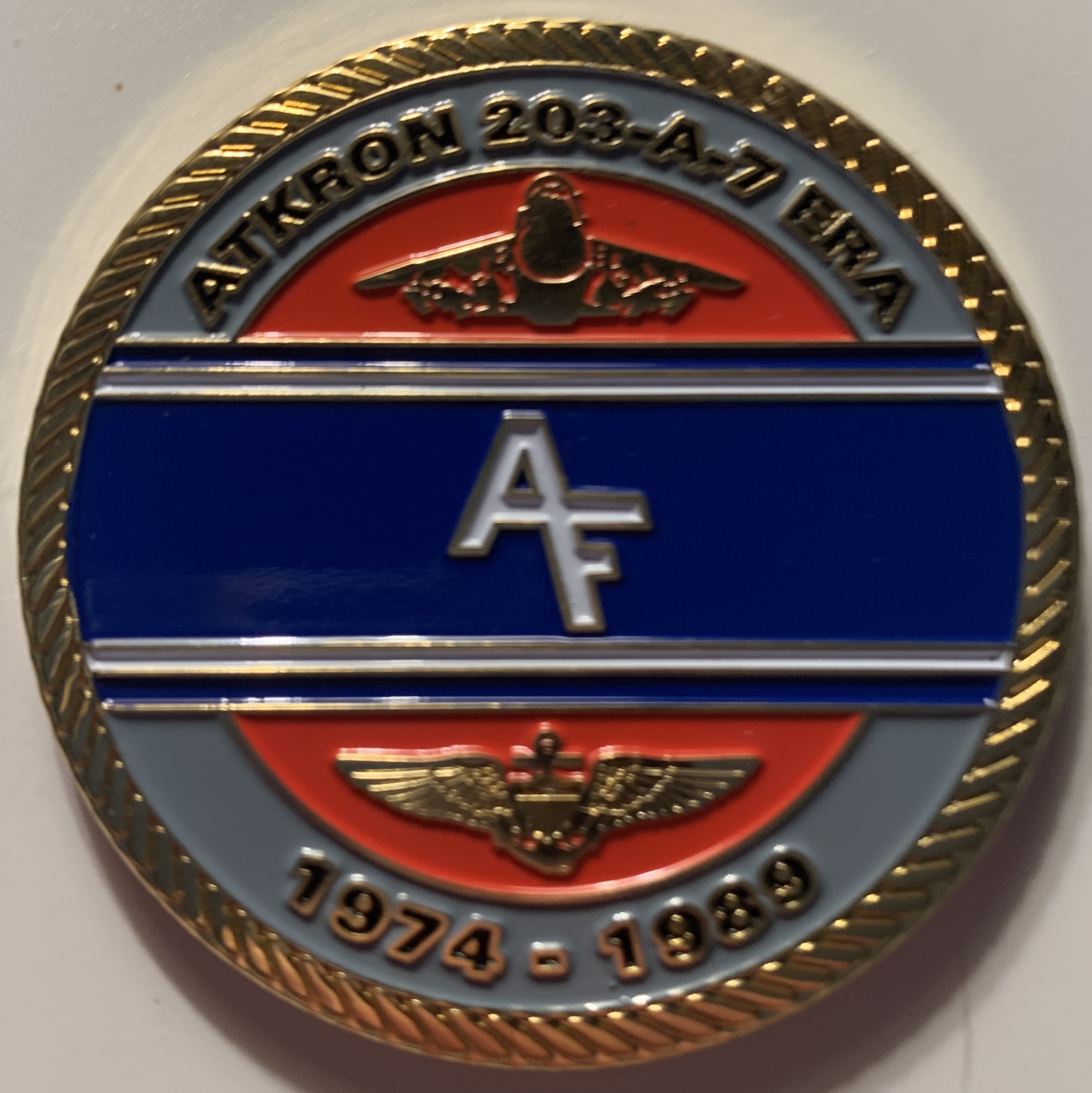 A-7E / VA-203 'BLUE DOLPHINS' Coin (Back)