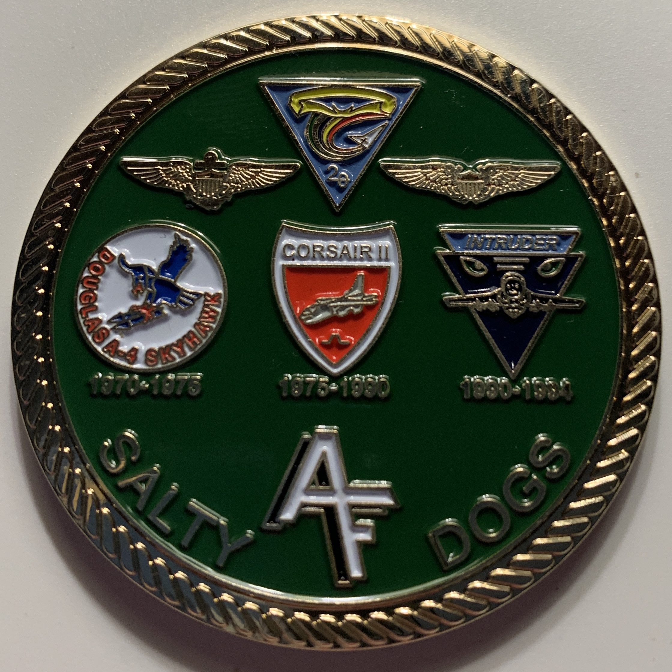 A-7E / VA-205 'GREEN FALCONS' Coin (Back)