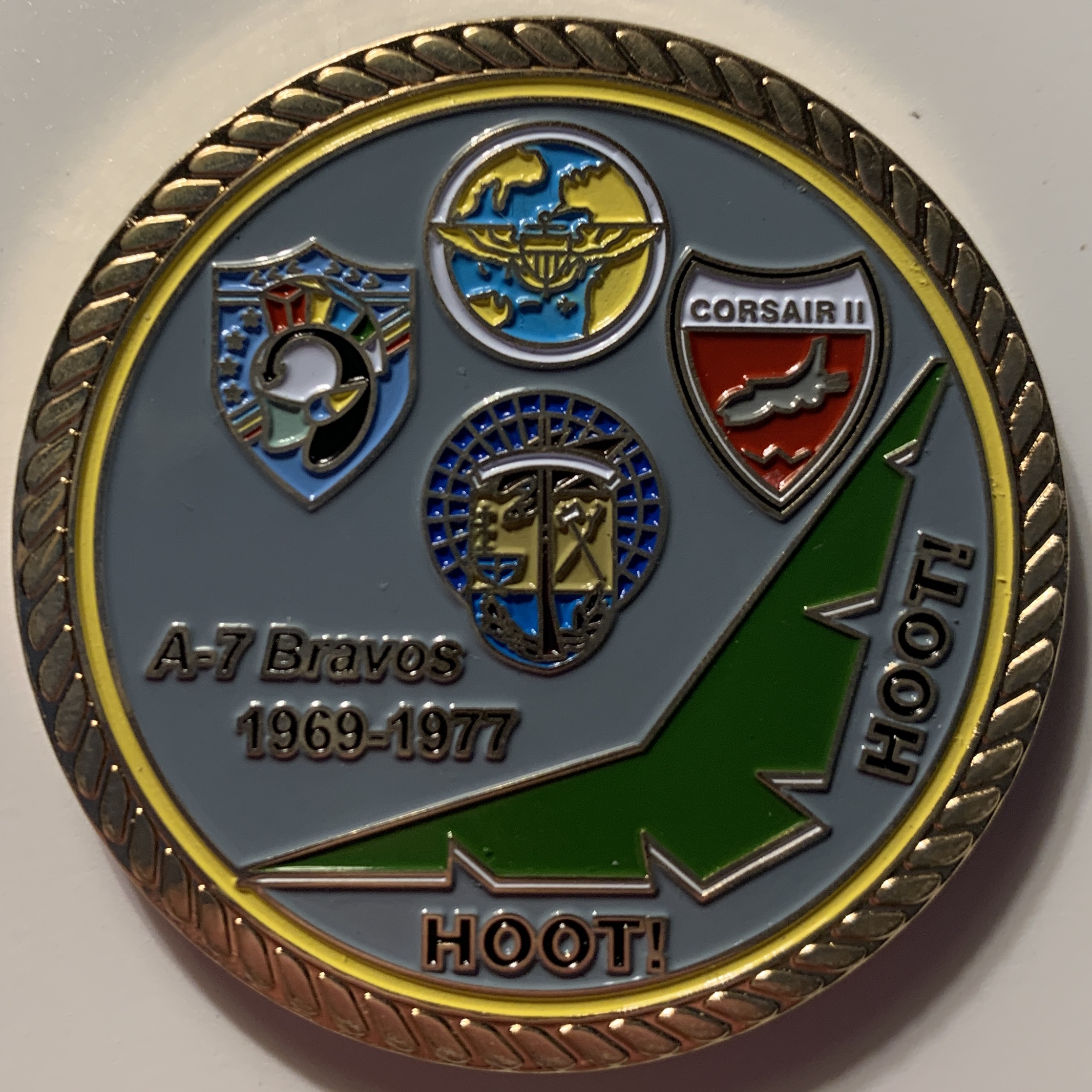 A-7E / VA-215 'BARN OWLS' Coin (Back)