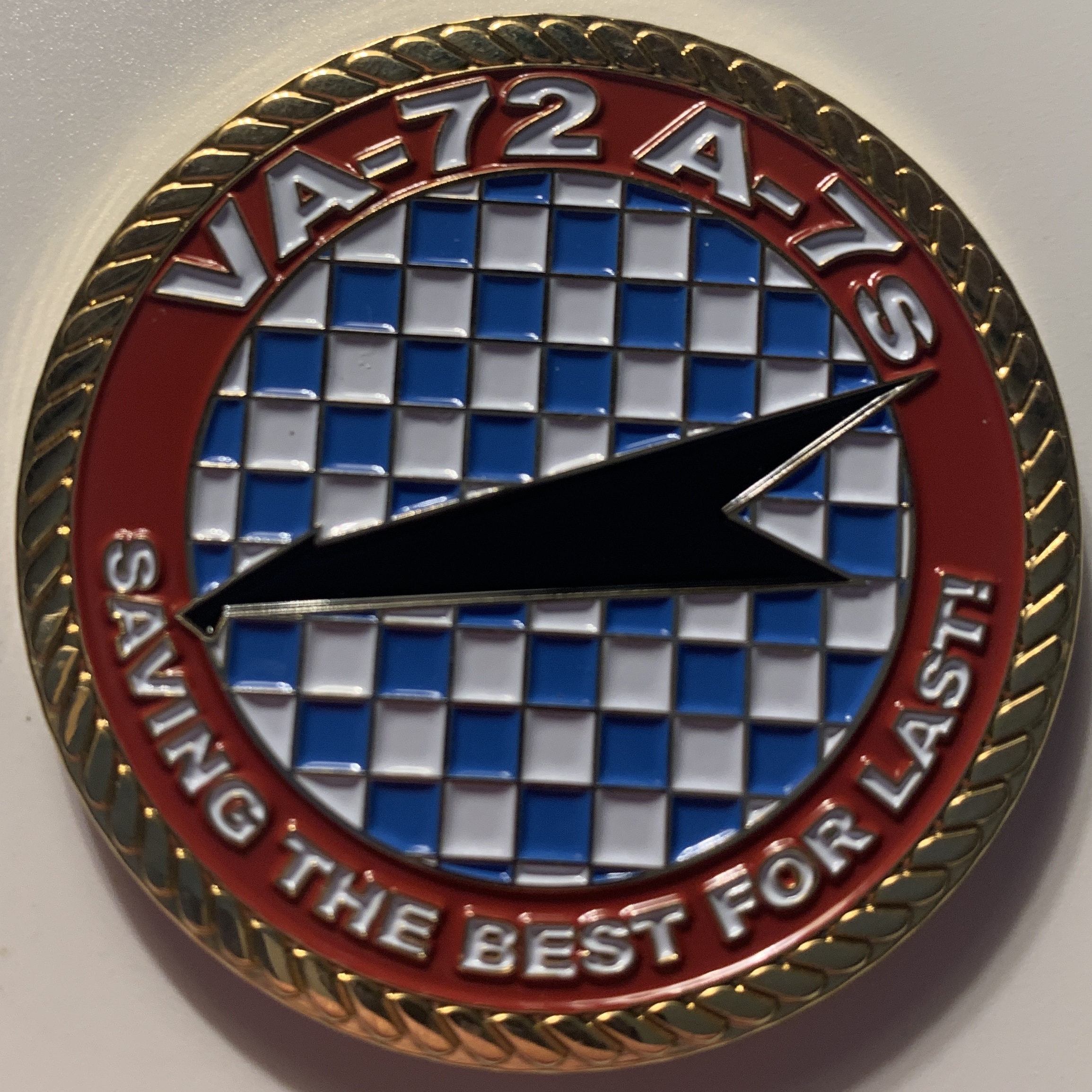 A-7E / VA-72 'BLUE HAWKS' Coin (Back)