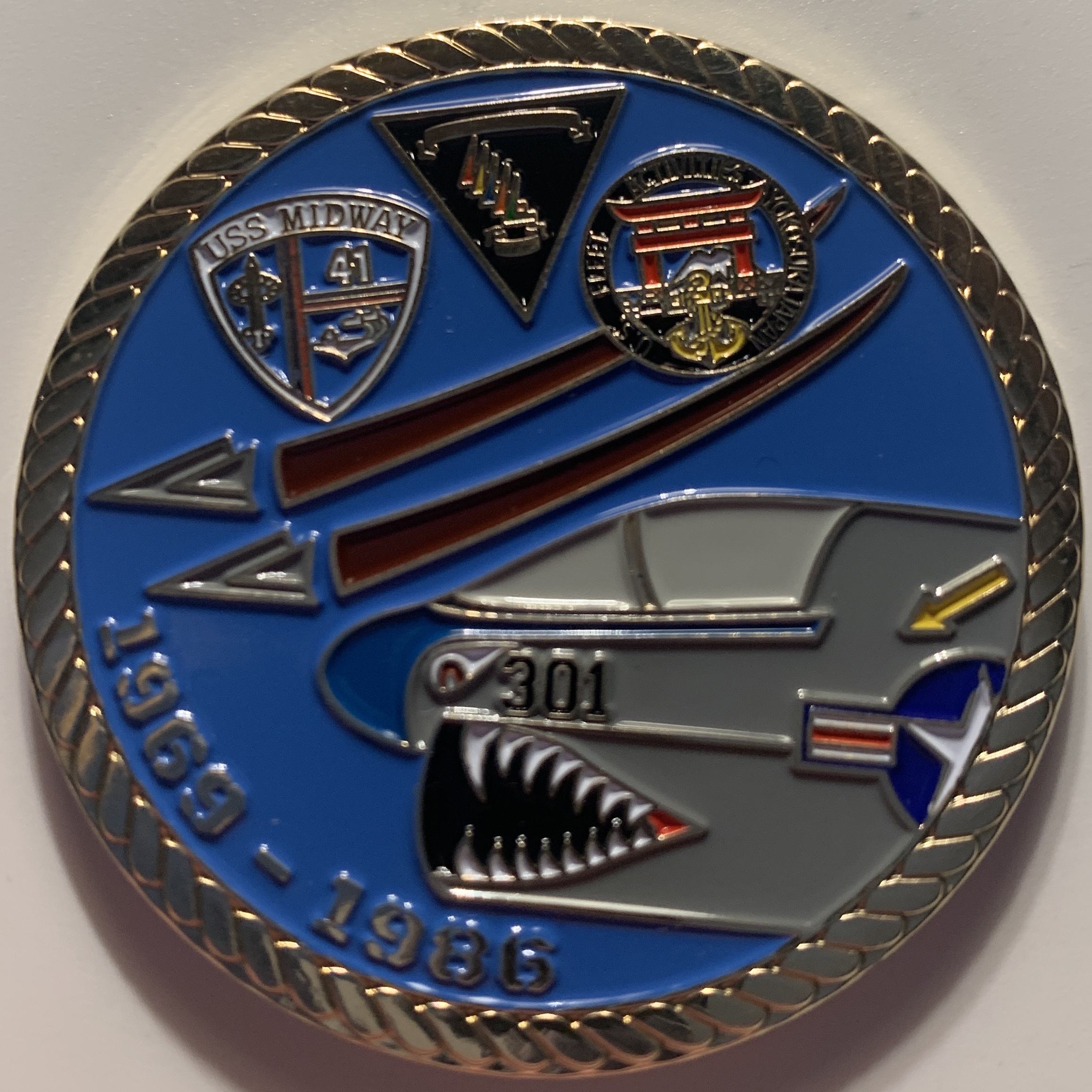 A-7E / VA-93 'BLUE BLAZERS-RAVENS' Coin (Back)