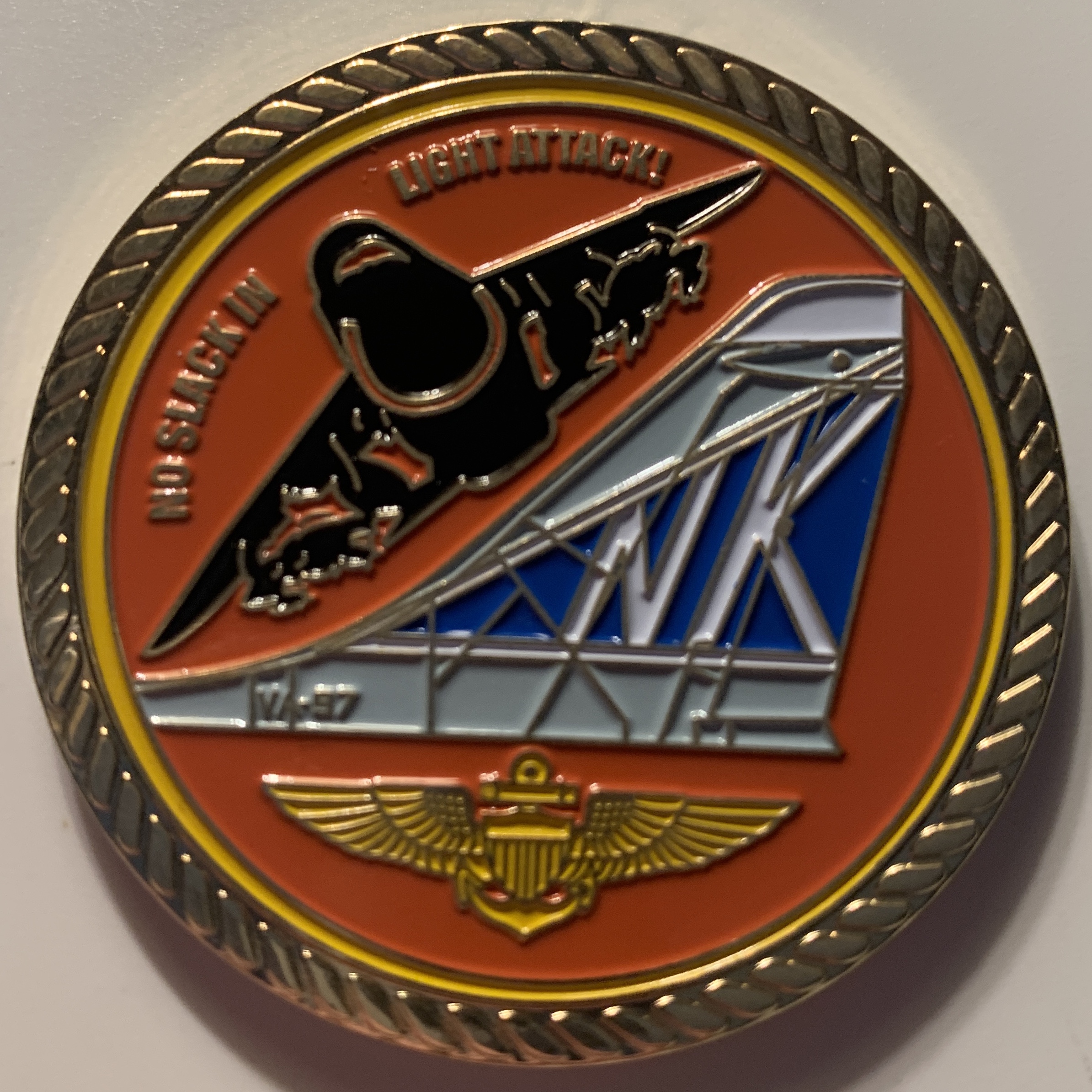 A-7E / VA-97 'WARHAWKS' Coin (Back)