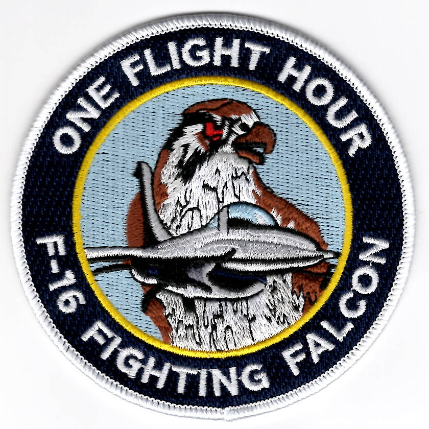 F-16 *ONE HOUR* Patch (No Velcro)