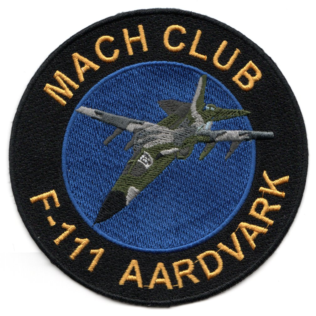 MACH CLUB Patch: F-111 AARDVARK
