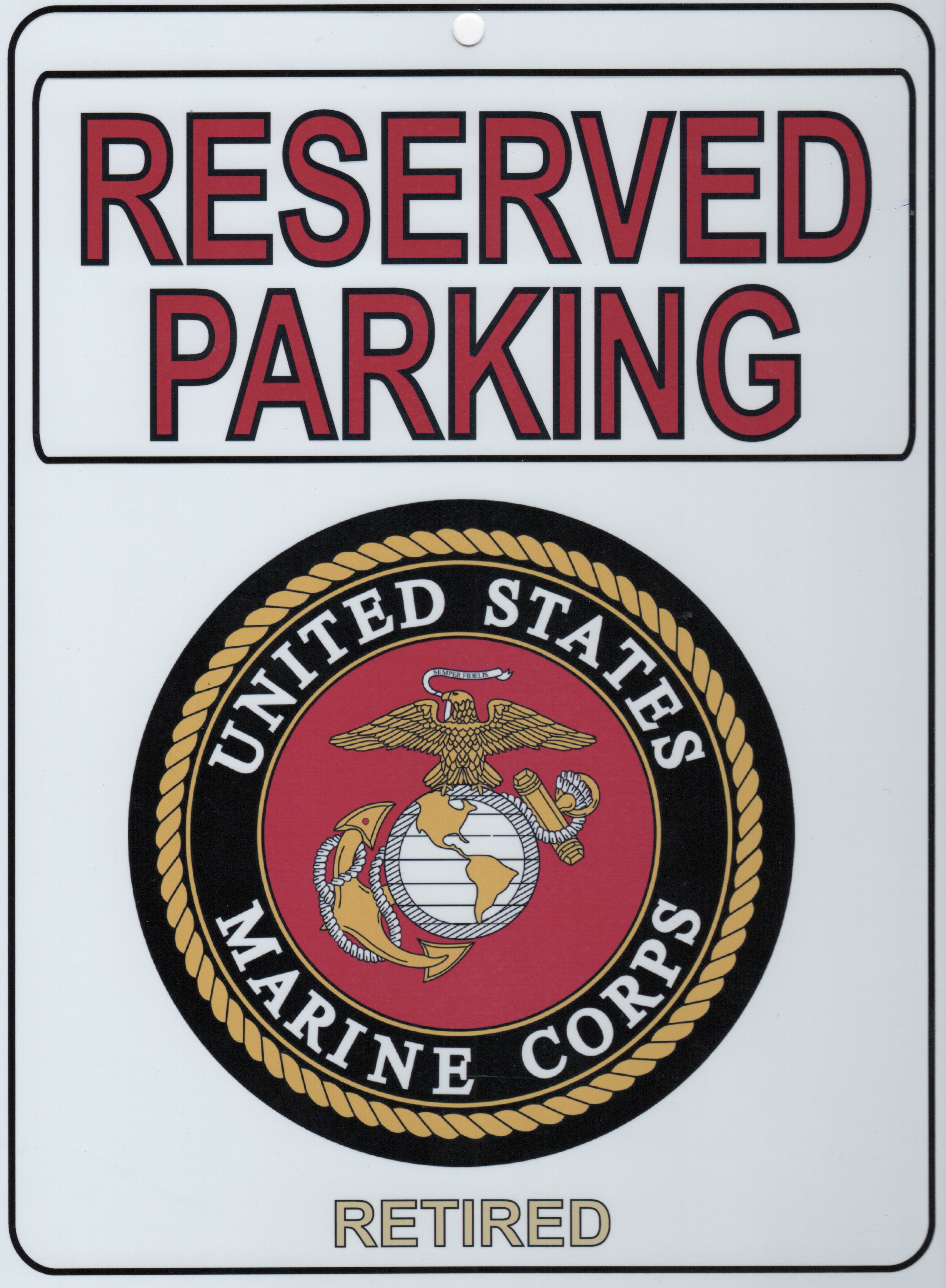 USMC RETIRED 'Parking Placard'