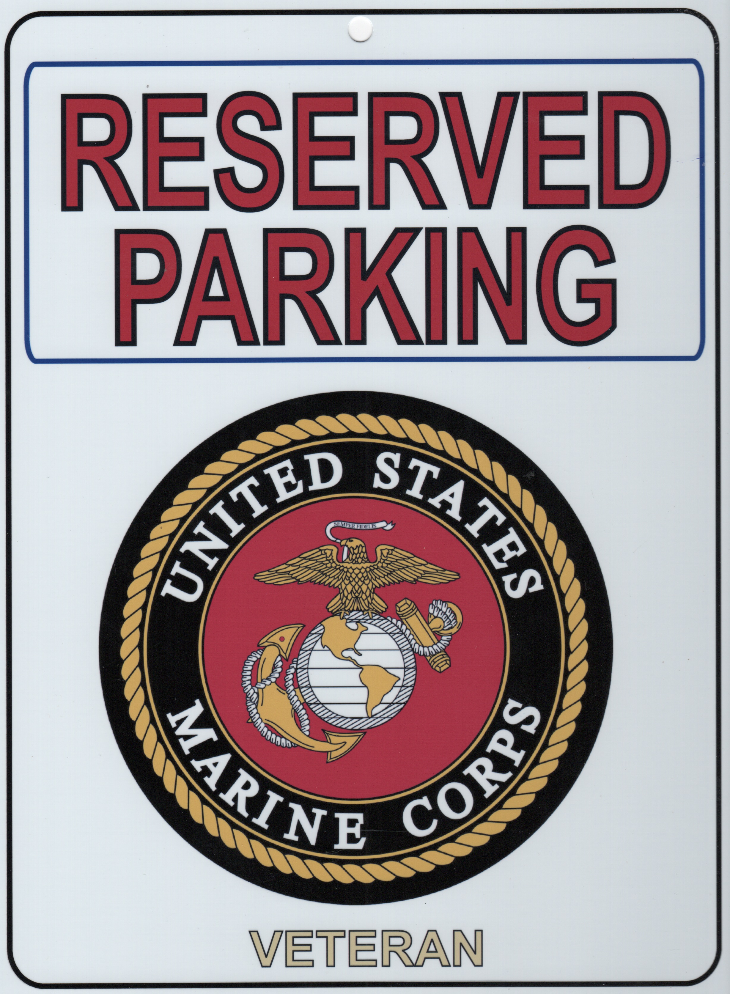 USMC VETERAN 'Parking Placard'
