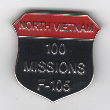 Lapel Pin - F-105 100 Missions N. Vietnam