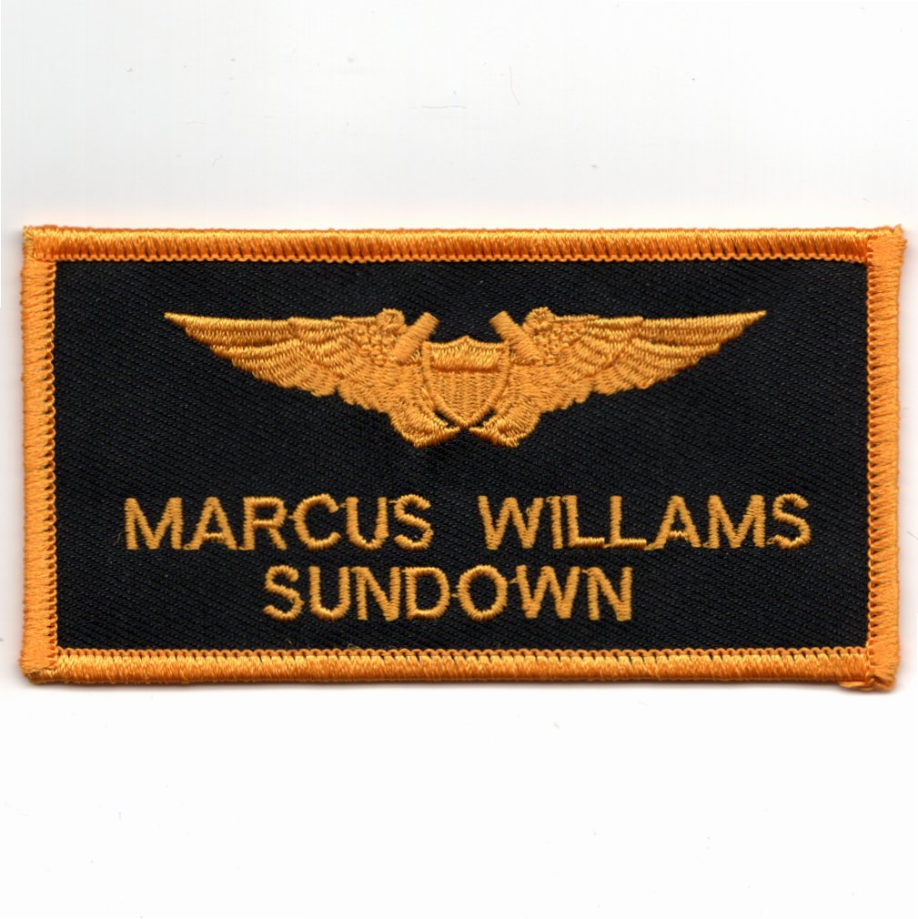 TOPGUN: Marcus 'SUNDOWN' Williams Nametag (DARK Yellow/No V)