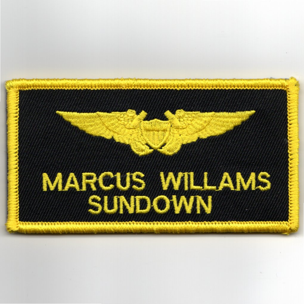 TOPGUN: Marcus 'SUNDOWN' Williams Nametag (LIGHT Yellow/V)