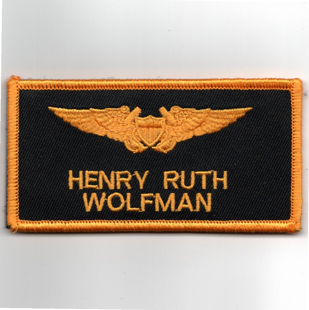 TOPGUN: HENRY 'WOLFMAN' RUTH Nametag (DARK Yellow/V)