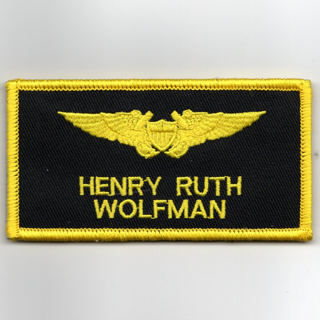 TOPGUN: HENRY 'WOLFMAN' RUTH Nametag (LIGHT Yellow/V)