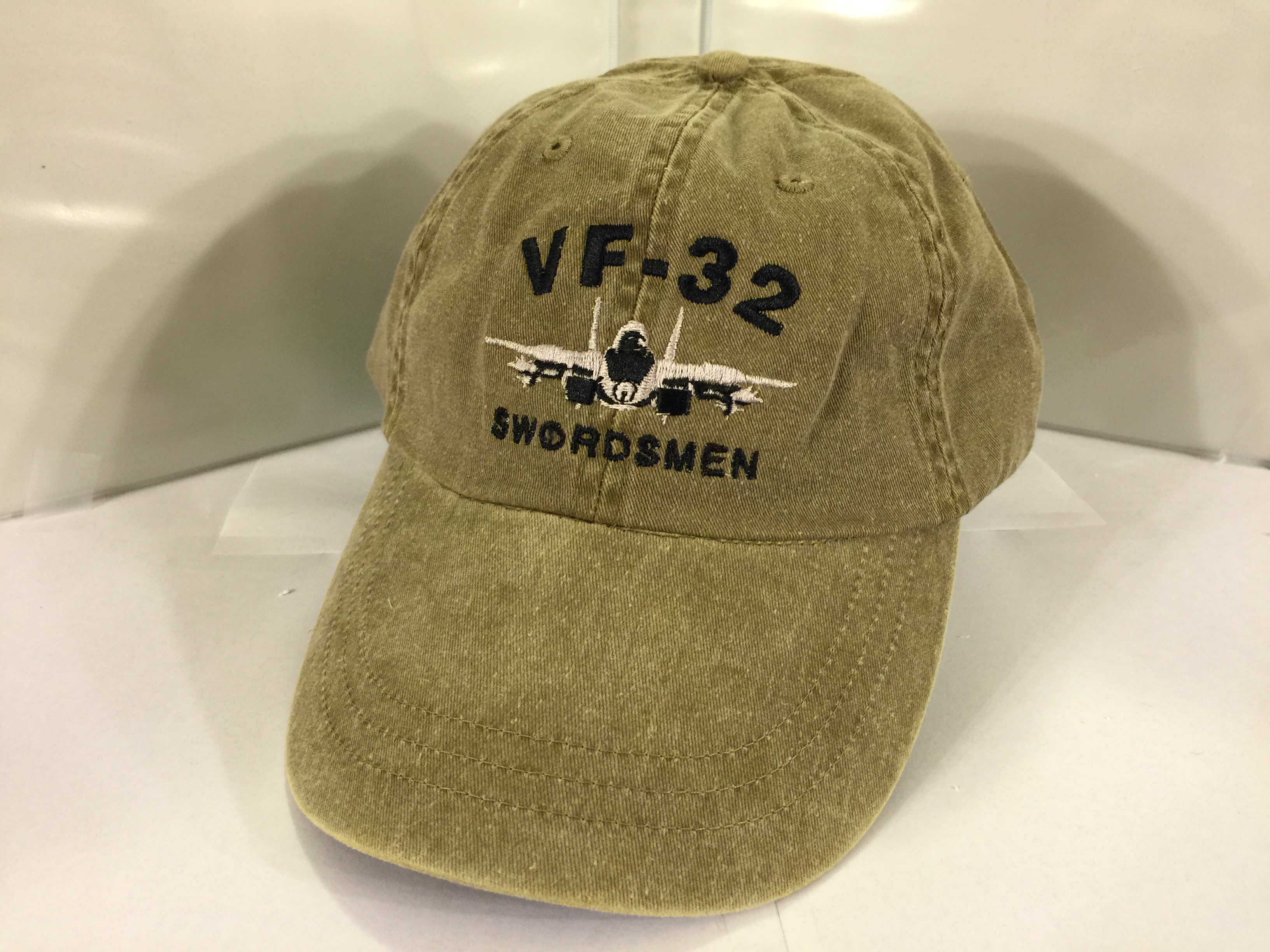 VF-32/F-14 Ballcap (Khaki/Blk Letters/Dir. Emb.)