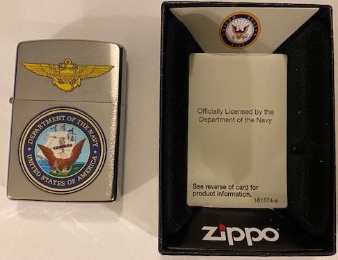 US Navy w/USN Pilot Wings Zippo (BOX)