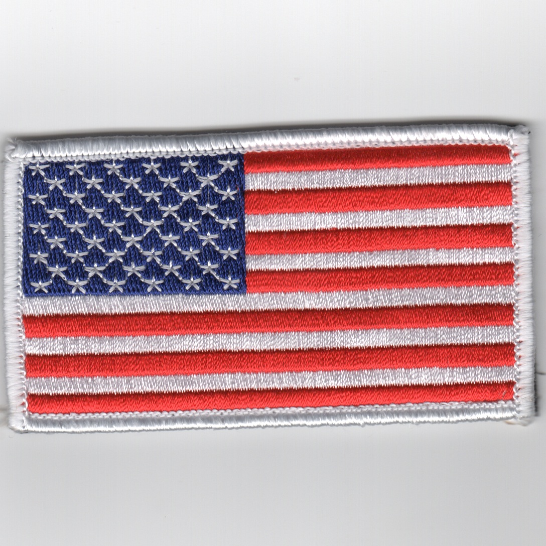 American Flag (White Border/Velcro)