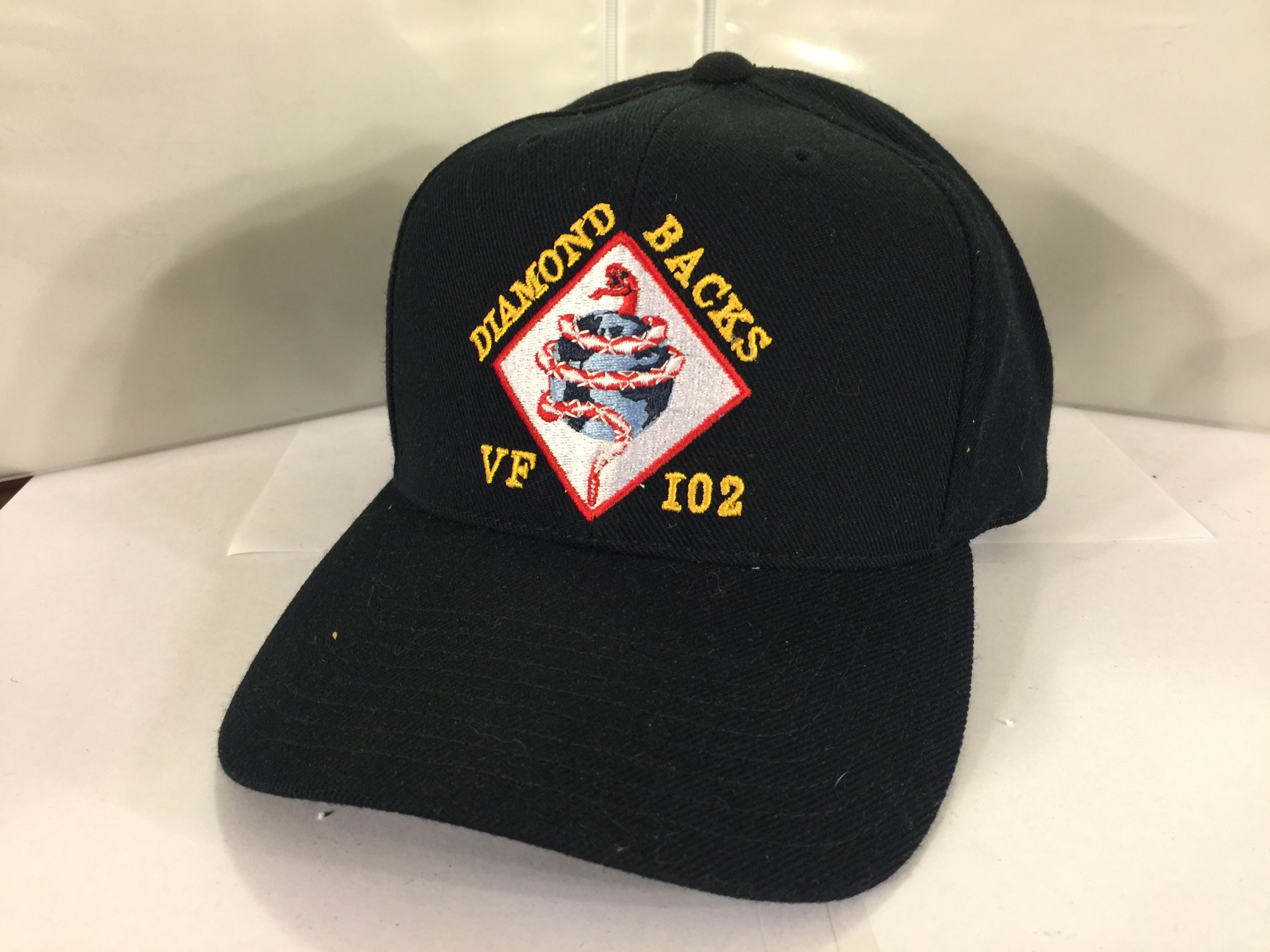 VF-102 'Sqdn Logo' Ballcap (Dk. Blue/Yellow Letters/Dir. Emb.)