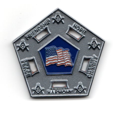 Military Masonic Coin (Pentagon-Back)
