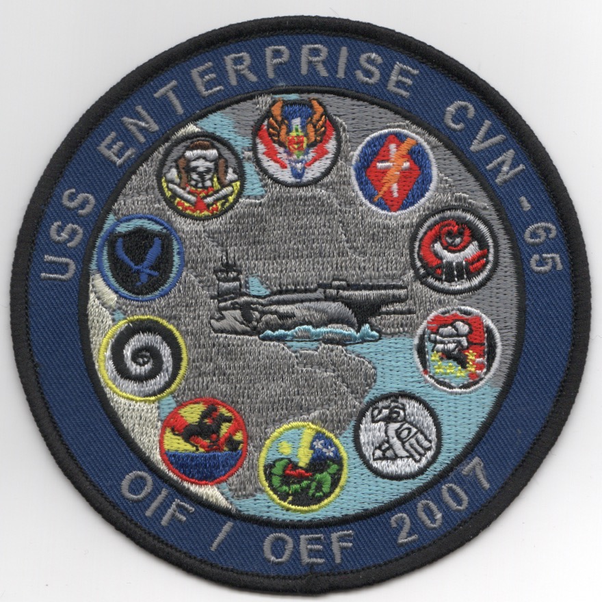 CVN-65 2007 OIF/OEF 'GAGGLE' Cruise Patch (Round/Blue)