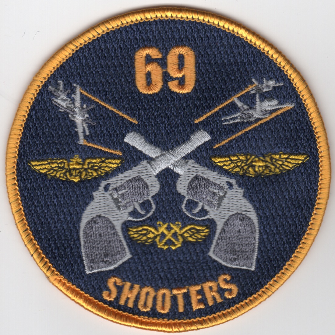 CVN-69 'PISTOLS' Shooter Patch (Dk Blue)