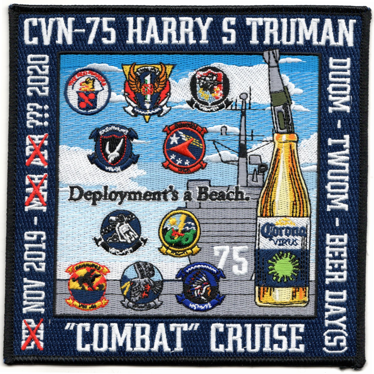 VFA-11/CVN-75 2020 'Corona Cruise' BACKPATCH (Lg)