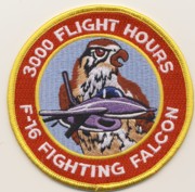 F-16 3000 Hours Patch (Red/Yellow Border)
