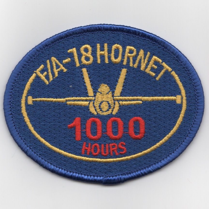 F/A-18 1000 Hours Patch (3.5-in/No Velcro)