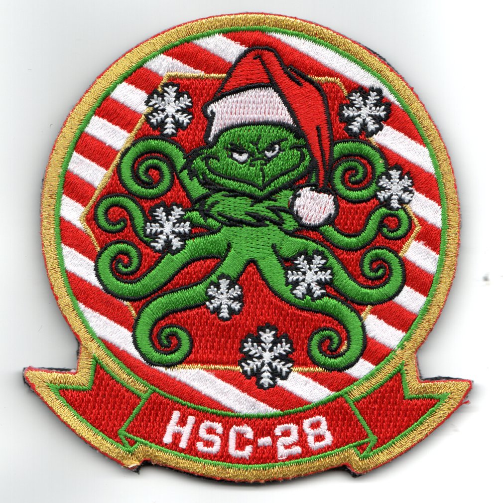 HSC-28 'CHRISTMAS' Squadron Patch (Green Grinch)