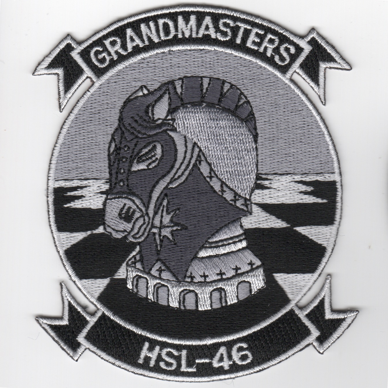 HSL-46 Squadron Patch (Black/Horse Looking Left)