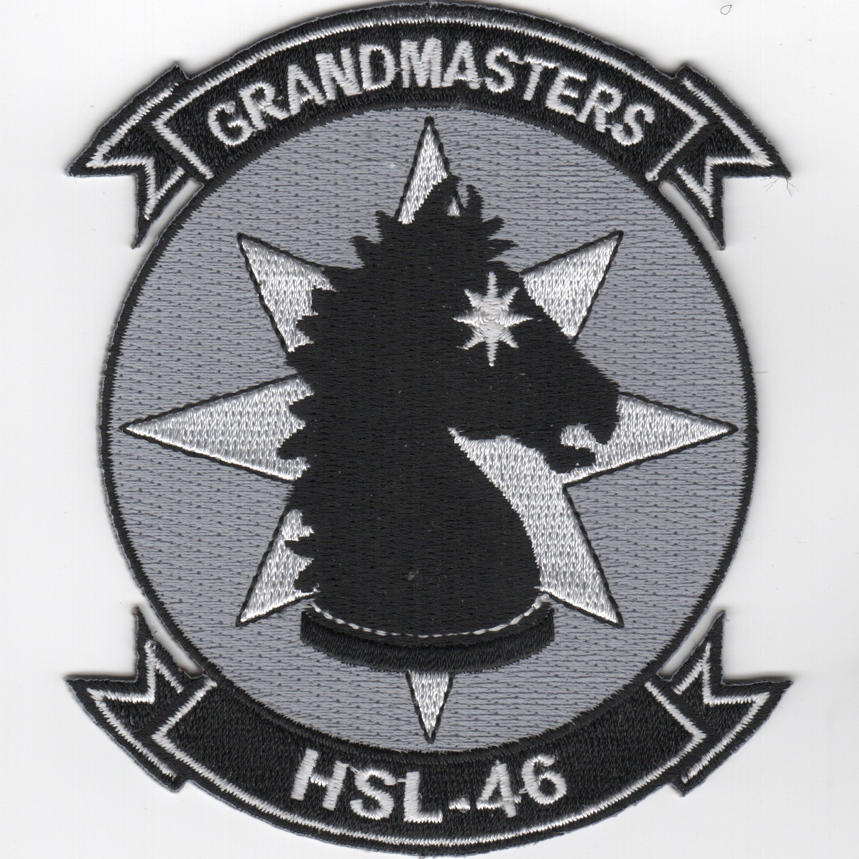 HSL-46 Squadron Patch (Black/Horse Looking Right)