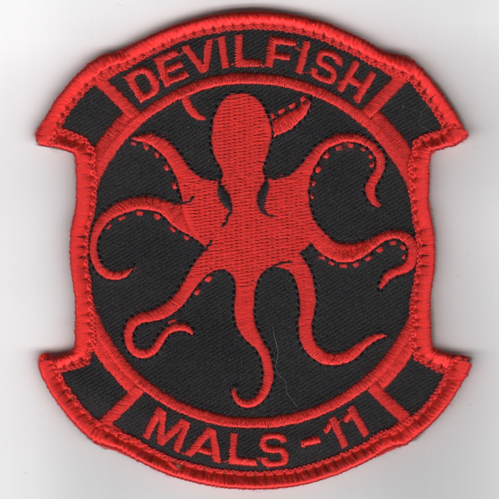 MALS-11 'Devilfish' Sqdn Patch (Red)