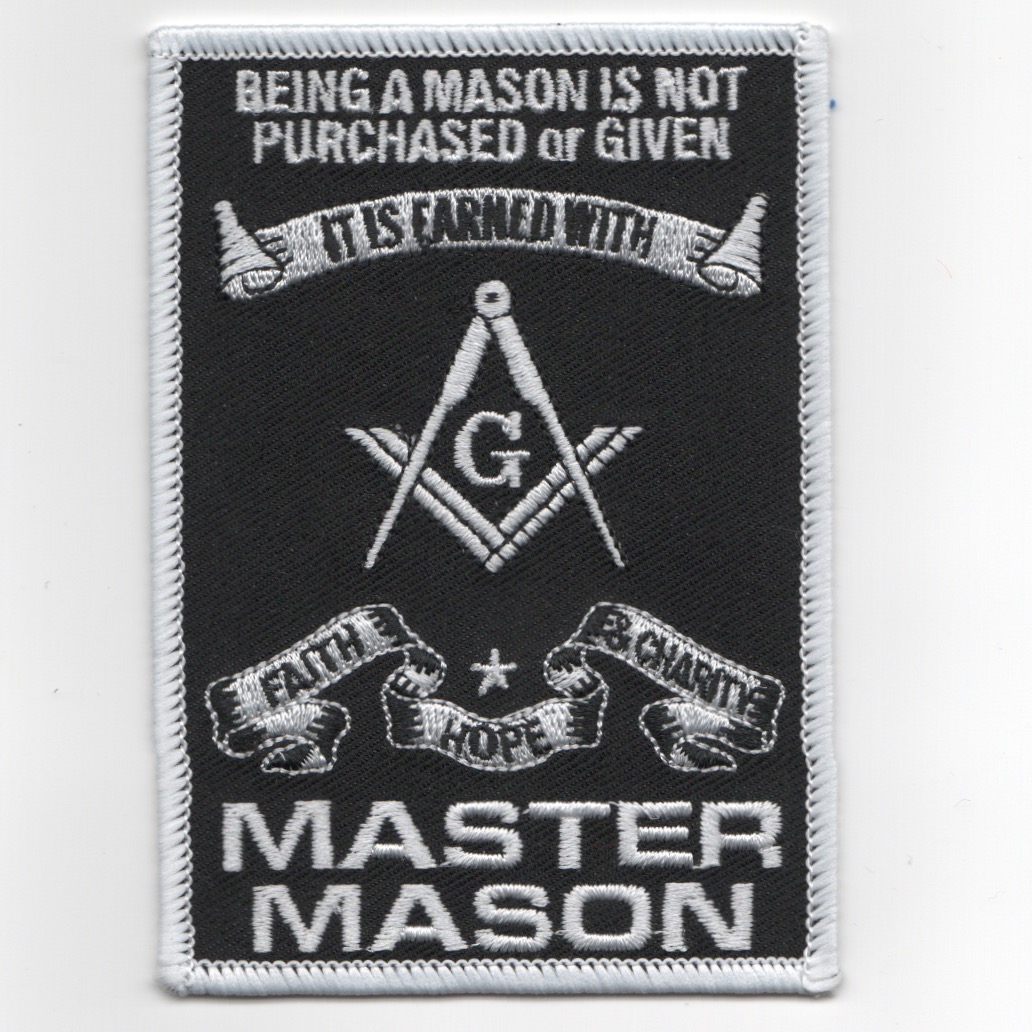 Master Mason Patch (Black/Rect)