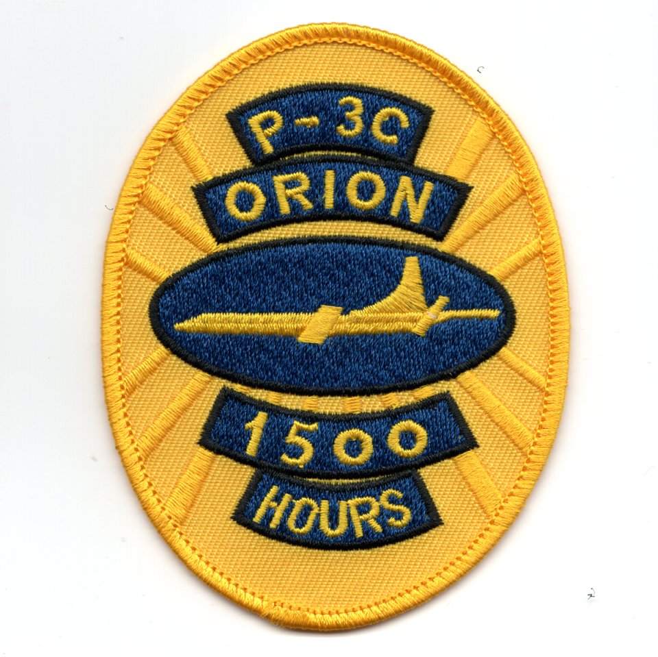 P-3C ORION *1500 Hours* Patch (Yellow)