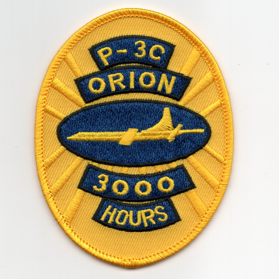 P-3C ORION *3000 Hours* Patch (Yellow)