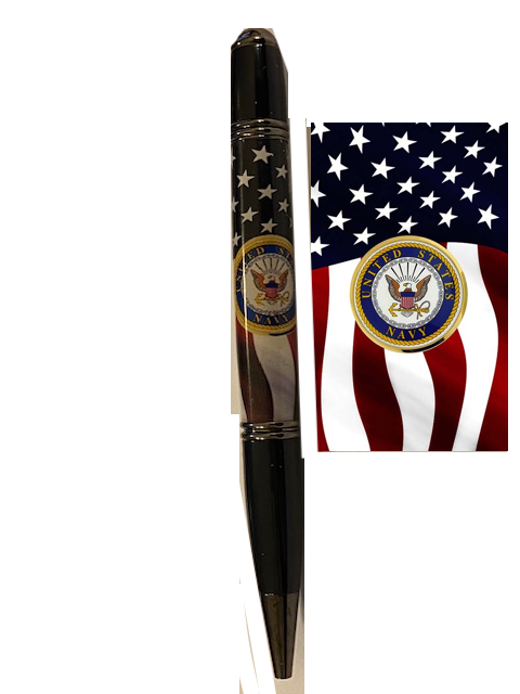 Veteran-made Handcrafted Pen: USN LOGO